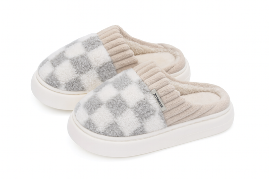 Cozy Plaid Plush Slippers
