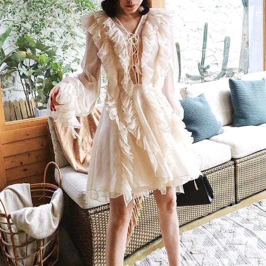 Ruffled Tie Dress with Fairy Aesthetic