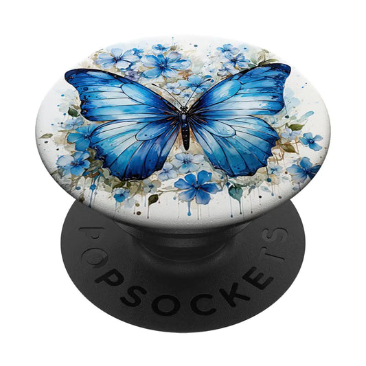 butterfly aesthetic butterflies nature blue PopSockets Swappable PopGrip