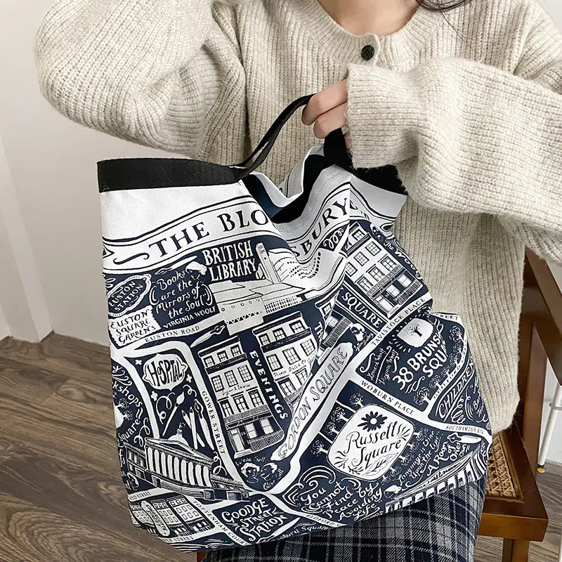 Retro Illustration Handbag for Women